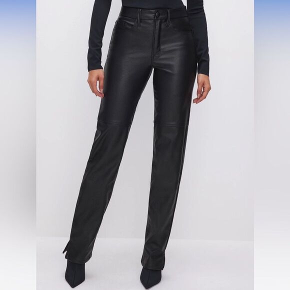 Good American Good Boy Faux Leather Pants NWT - Picture 1 of 7